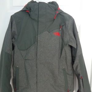 Men's North Face Gray and Red Parka Size S/P